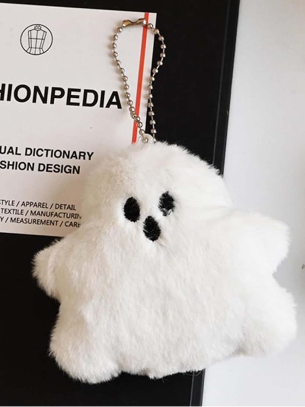 π»NEW Ghost Plush Bag Charm/ Keychain Fluffy White Cute Goth Spooky Horror - Picture 3 of 6